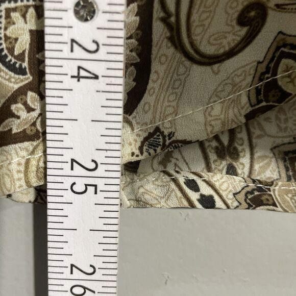 Croft & Barrow Women’s XL Brown Paisley Print Blouse Autumn Casual Workwear - Picture 3 of 13